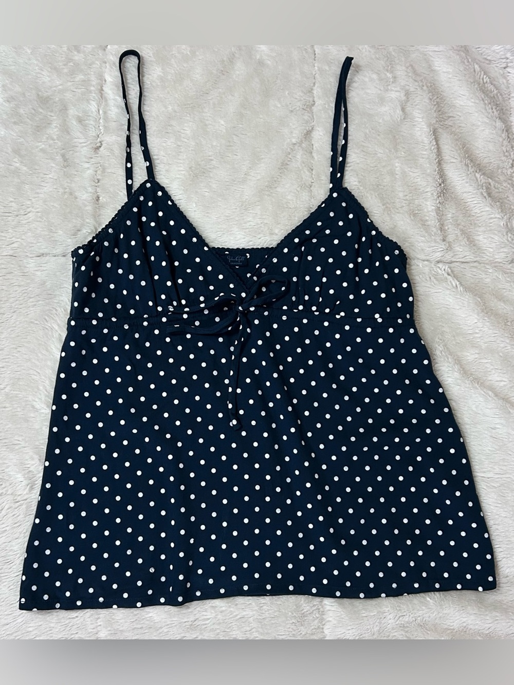John Galt Blue Polka Dot Edith Tank Top